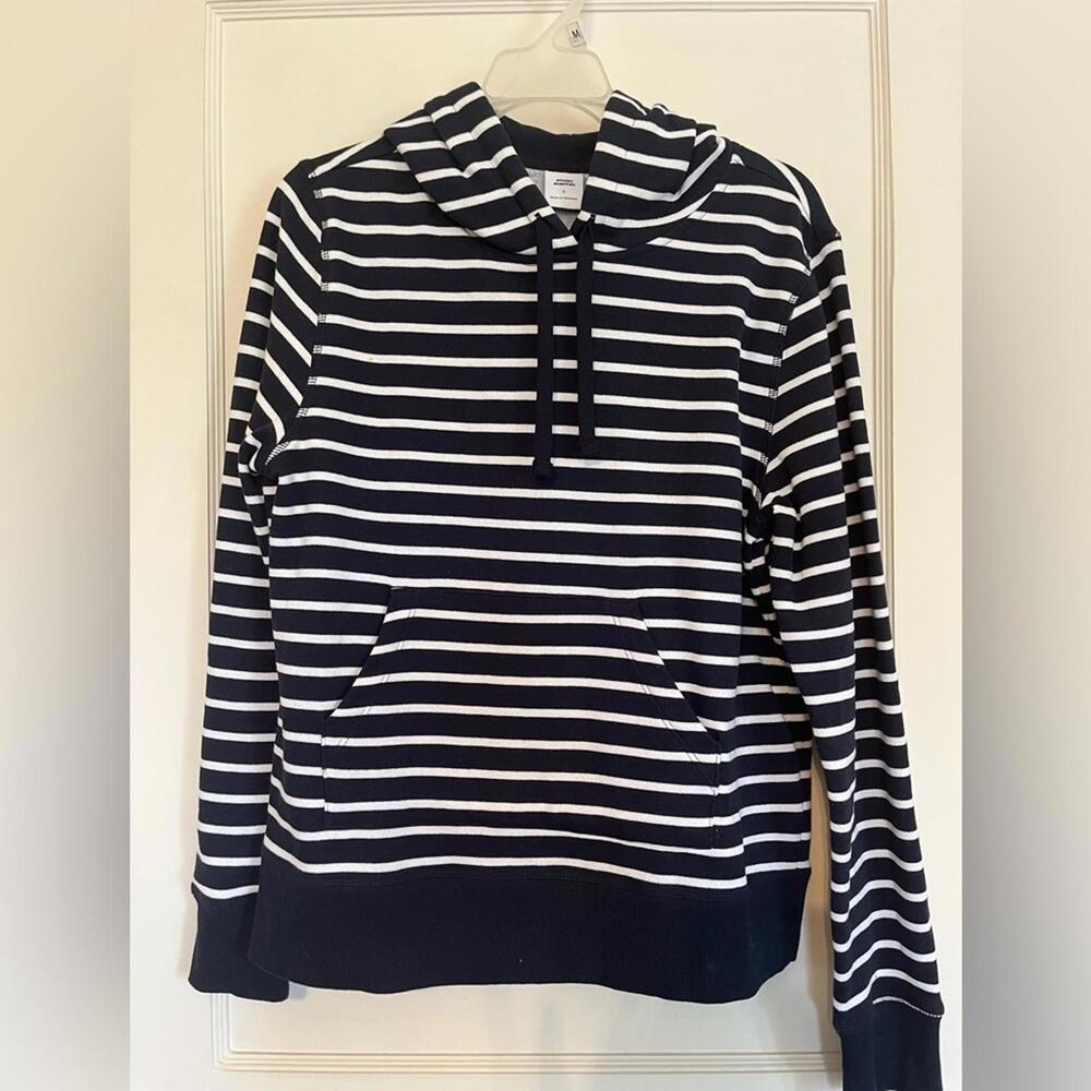 Amazon Essentials Navy and White Striped Hoodie